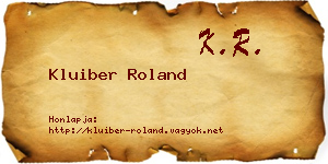 Kluiber Roland névjegykártya