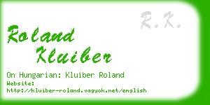 roland kluiber business card
